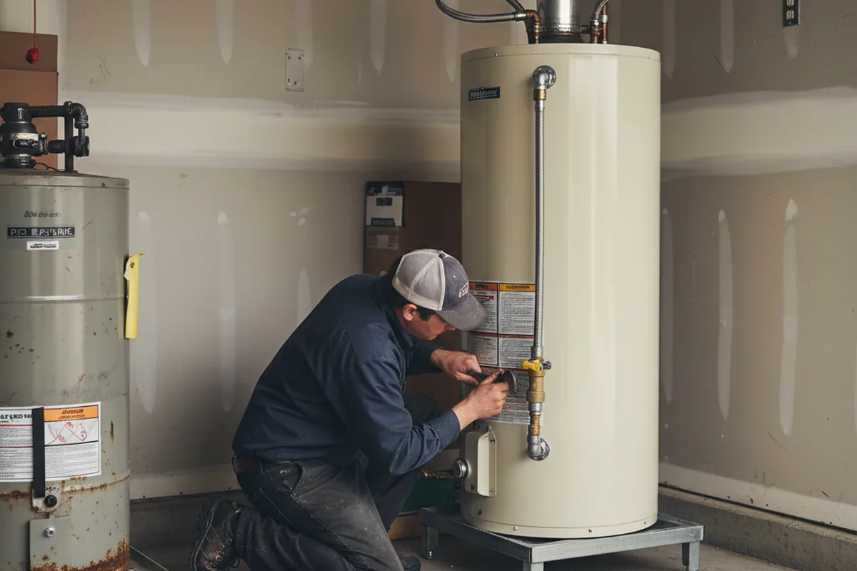 Water heater and shutoff valve replacement in Linwood