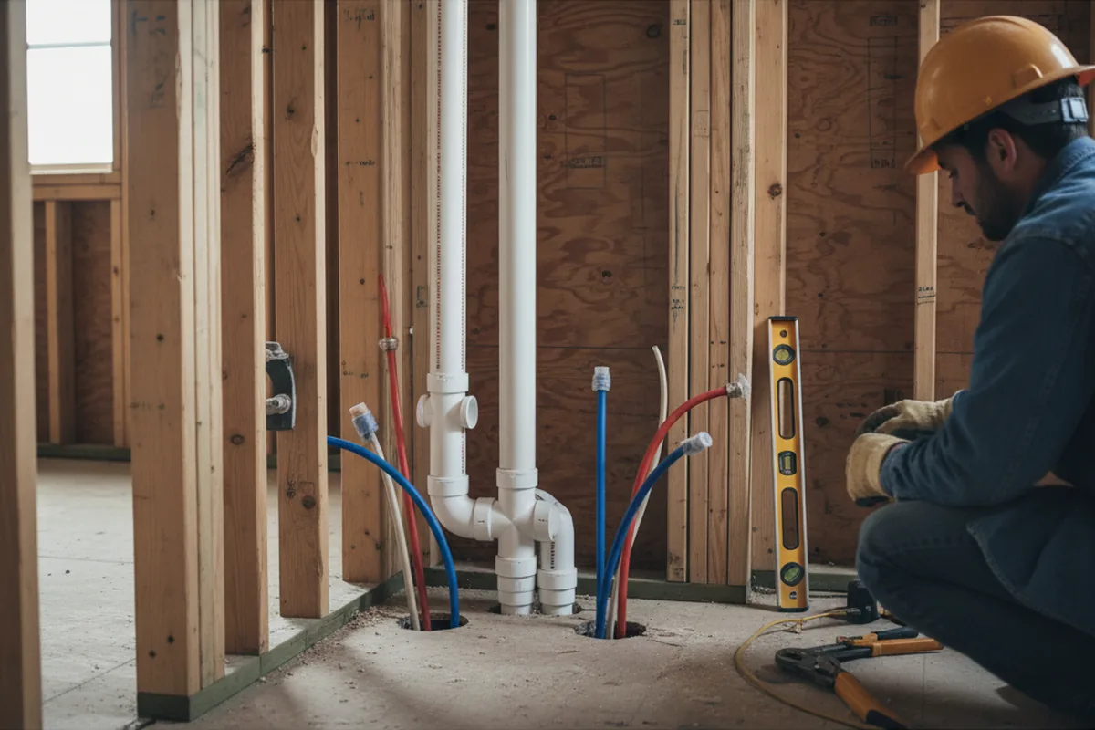 Drain and supply rough-in during Garbage Disposal Repair in Linwood