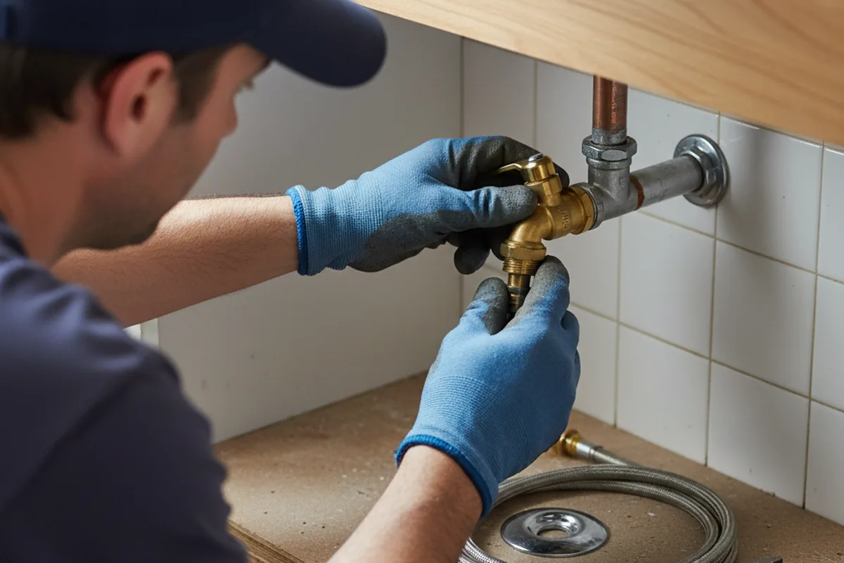 Shutoff valve and fitting work during Faucet and Fixture Repair in Linwood